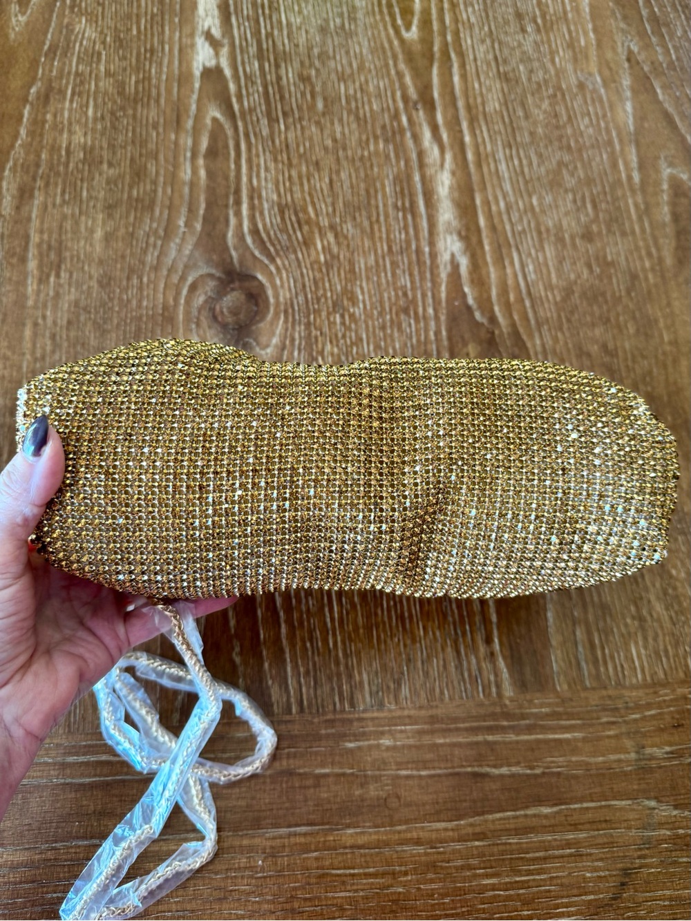 NWT Urban Expressions Mariah gold crystal evening bag - Picture 7 of 12